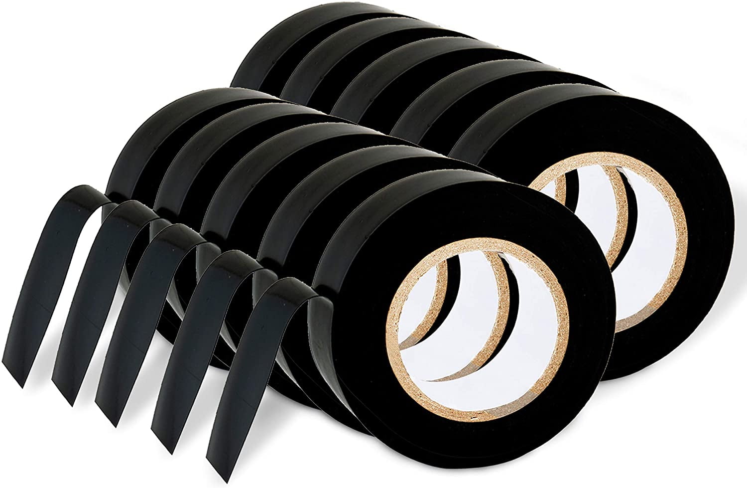 OhLectric Heavy Duty Flame Retardant Vinyl Electrical Tape, Black, Pack of 10