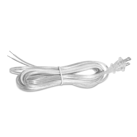 OhLectric Lighting Silver Cord Set OL-39254 - Two Pronged Light Wire Extension - 18-2 SPT - 2 Split Strip Wire Ends - Decorative Silver Finish - CSA Approved Temperature Resistant Cords - 8 Ft Long