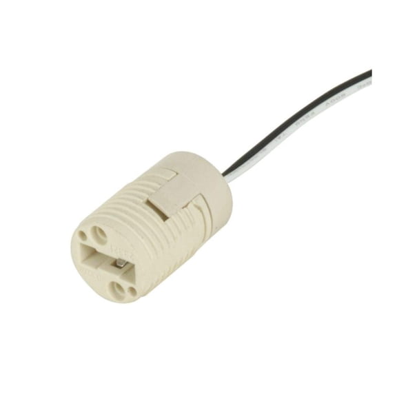 OhLectric Porcelain G9 Threaded Light Socket with 20 inch Extension Cord, 3/4 inch Diameter, 500W 250V, Screw Base, Pack of 5, OL-48119
