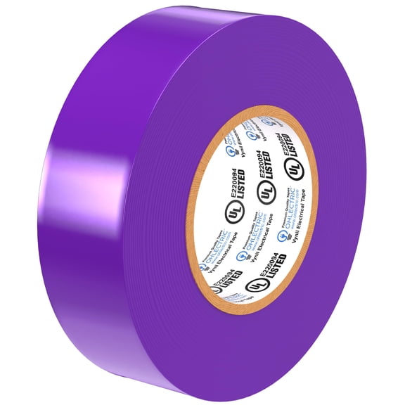 OHLECTRIC Professional Grade Vinyl Electrical Tape (1 Pack) Purple - 7 Mil Thick Flame-Retardant, Heat & Weather Resistant 3/4 Inch x 60 Feet | Ideal for Contractors & Electricians