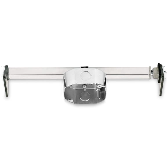 OhLectric Saf-T-Brace Ceiling Fan Support Brace, 3-Tooth Twist-and-Lock Mounting System, 2-1/8 in Heavy-Duty Electrical Box, Silver