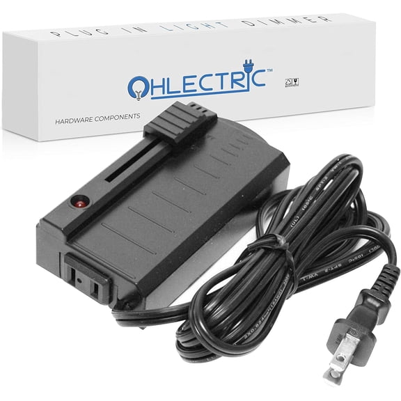OhLectric Slide Halogen Dimmer Switch For Floor Lamps, Plug-In With 7 ft Extension Cord, 500W/120V, Black, OL-44050