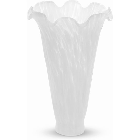 OhLectric Small Tulip Flower Glass Lamp Shade - Tiffany Styled Light Shades - Lily Lamp Replacement Shades - Tulip Light Shades - Easy To Install - Contemporary Decor - White - OL-42933