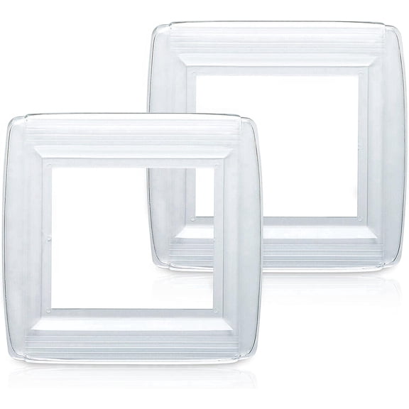 OhLectric Double Gang Wall Shield, Unbreakable Plastic Outlet Cover Protector for Indoor Switches and Sockets, Clear, Pack of 2