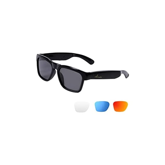 OhO Smart Glasses,Polarized Sunglasses with Bluetooth Speaker,Athletic/Outdoor UV Protection and Voice Control,Unisex(Grey Lens)