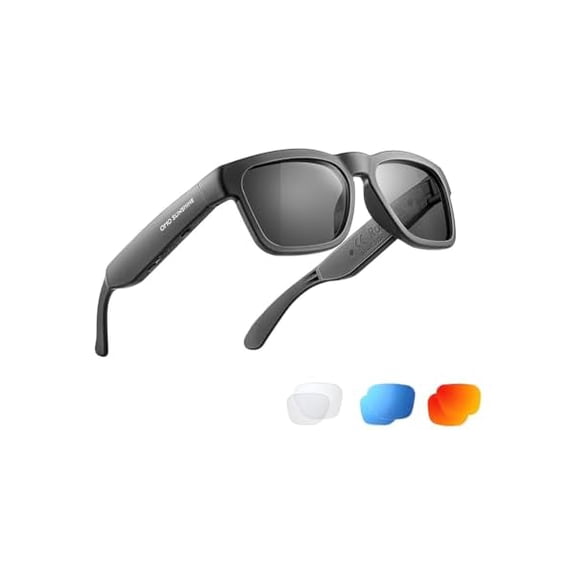 OhO Smart Glasses,Polarized Sunglasses with Bluetooth Speaker,Athletic/Outdoor UV Protection and Voice Control,Unisex(Grey Lens)