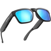 OhO Smart Glasses,Polarized Sunglasses with Bluetooth Speaker,Athletic/Outdoor UV Protection and Voice Control,UnisexMirror Blue Lens