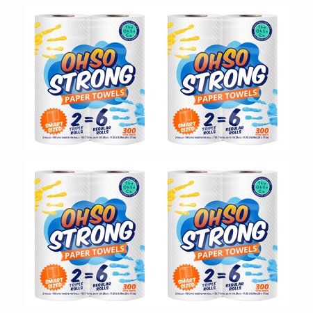 OhSo Strong Paper Towels, Four 2-Packs = 8 Rolls