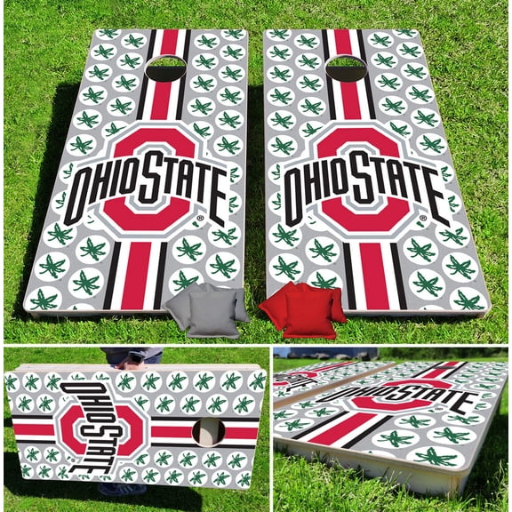 OhSt University Fanatic Pro Cornhole Bean Bag Toss Game 24x48 with 8 Regulation 16oz Bags