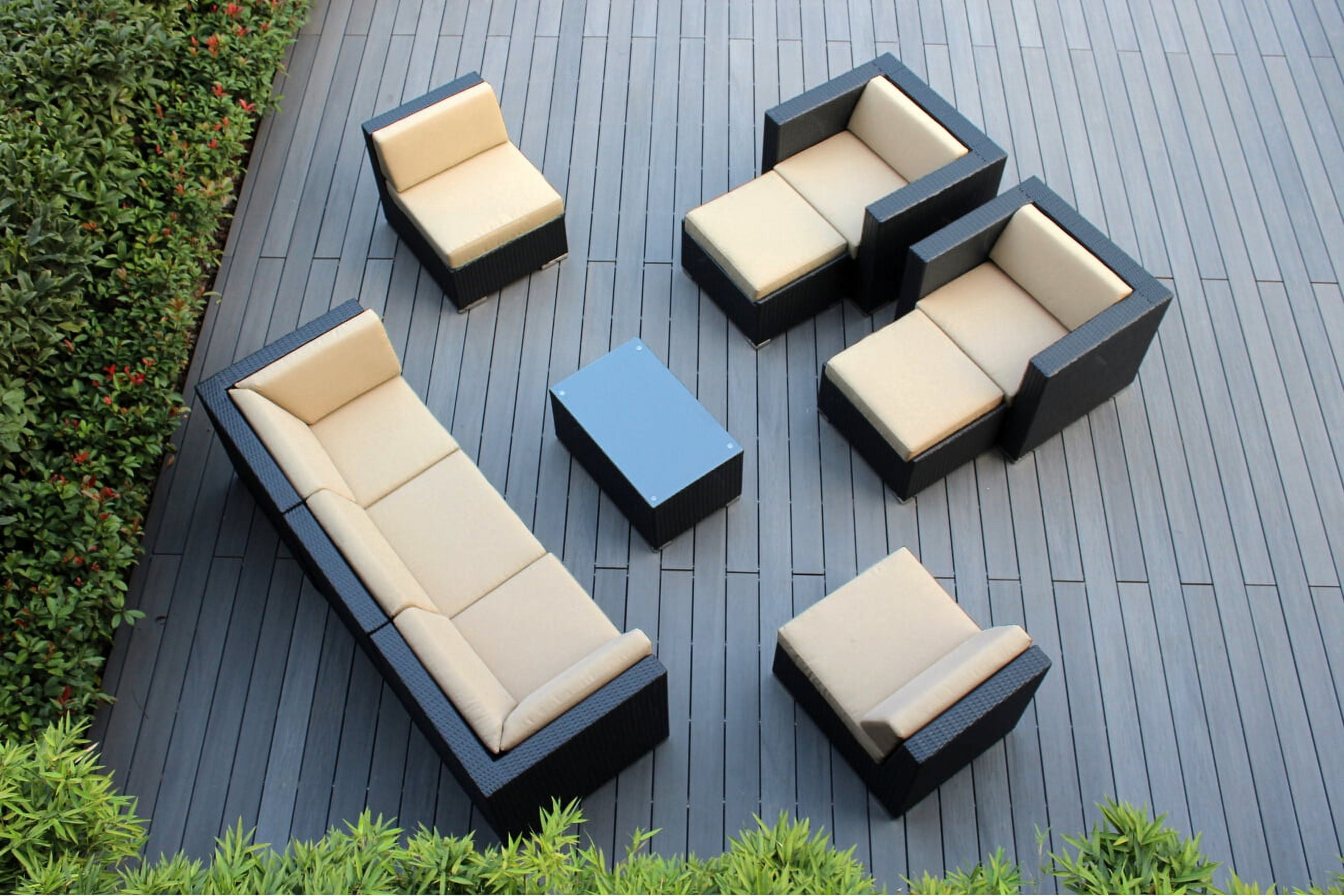 Ohana 10 Piece Outdoor Wicker Patio Furniture Sectional Conversation