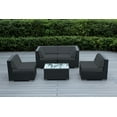 thumbnail image 1 of Ohana 5 Piece Outdoor Wicker Patio Furniture Sectional Conversation Set - Black Wicker, 1 of 2