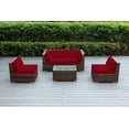 thumbnail image 1 of Ohana 5 Piece Outdoor Wicker Patio Furniture Sectional Conversation Set - Mixed Brown Wicker, 1 of 2