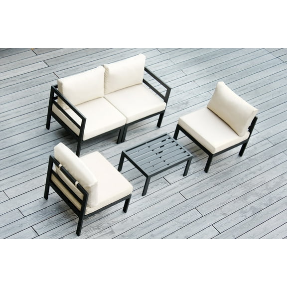 Ohana 5-piece Black Aluminum Sectional Set - No Assembly