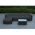 thumbnail image 1 of Ohana 6 Piece Outdoor Wicker Patio Furniture Sectional Conversation Set - Black Wicker, 1 of 2