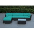 thumbnail image 1 of Ohana 6 Piece Outdoor Wicker Patio Furniture Sectional Conversation Set - Black Wicker, 1 of 2