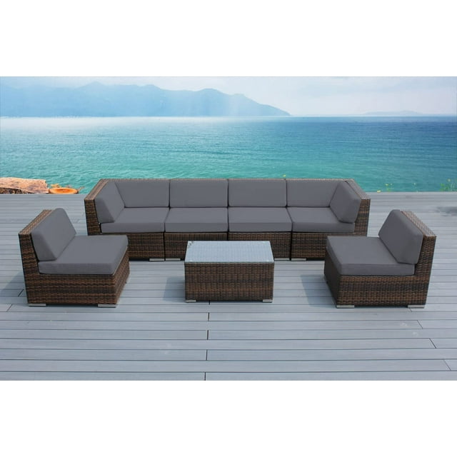 Ohana 7Piece Outdoor Patio Furniture Sectional Conversation Set Mixed