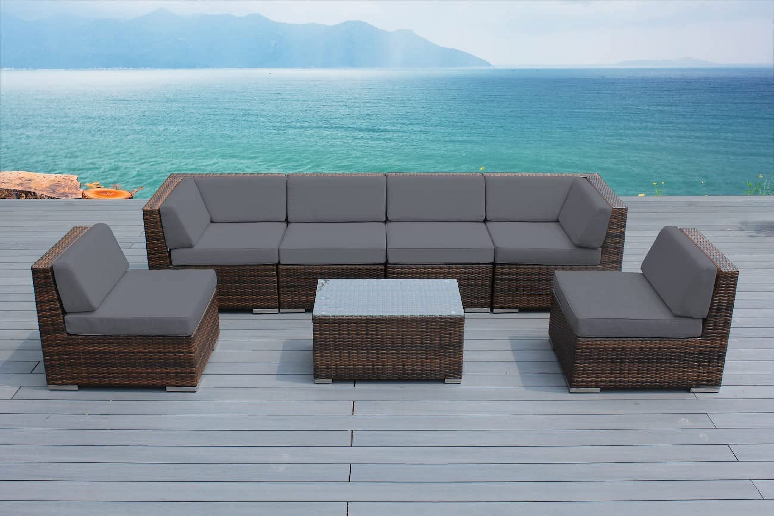 Ohana 7Piece Outdoor Patio Furniture Sectional Conversation Set Mixed