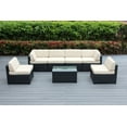 thumbnail image 1 of Ohana 7 Piece Outdoor Wicker Patio Furniture Sectional Conversation Set - Black Wicker, 1 of 2
