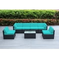 thumbnail image 1 of Ohana 7 Piece Outdoor Wicker Patio Furniture Sectional Conversation Set - Black Wicker, 1 of 2