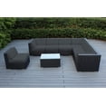 thumbnail image 1 of Ohana 8 Piece Outdoor Wicker Patio Furniture Sectional Conversation Set - Black Wicker, 1 of 2
