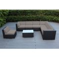 thumbnail image 1 of Ohana 8 Piece Outdoor Wicker Patio Furniture Sectional Conversation Set - Black Wicker, 1 of 2