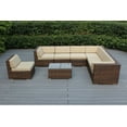 thumbnail image 1 of Ohana 8 Piece Outdoor Wicker Patio Furniture Sectional Conversation Set - Mixed Brown Wicker, 1 of 2