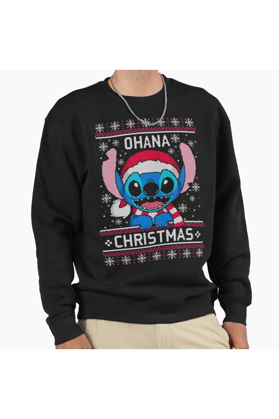Ohana Christmas Funny Sweater Unisex Sweatshirt Funny Retro Vintage Holiday Graphic G10076, Up to Size 5XL