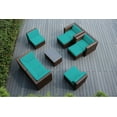 thumbnail image 1 of Ohana Depot Ohana Outdoor Patio 9 Pc Mixed Brown Wicker Seating Set with Cushions - No Assembly Turquoise, 1 of 2