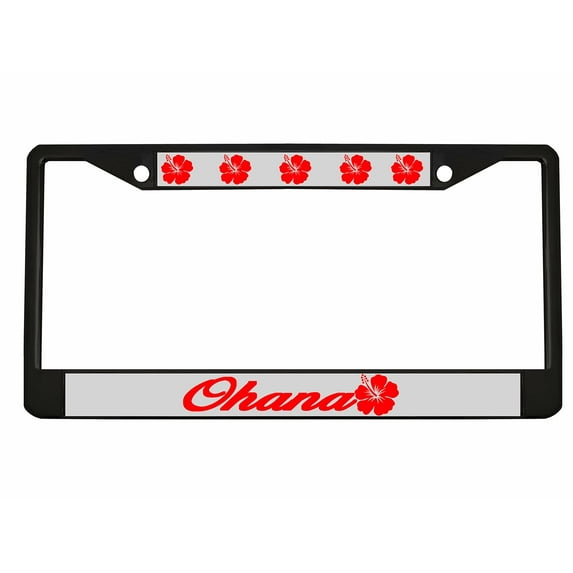 Ohana Design Metal License Plate Frame Personalized/Car Accessories Car Tag Holder Cover (Black/Silver/Red)
