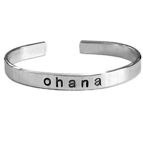 Ohana Hand Stamped Bracelet Aluminum Skinny Cuff Bangle Means Family Hawaiian...