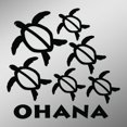 thumbnail image 1 of Ohana Hawaiian Sea Turtle Family With 4 Babies Decal Sticker | 6-Inches Wide By 5.8-Inches Tall | Black Vinyl, 1 of 1