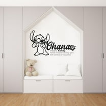 Ohana Means Family, Family Means Nobody Gets Left Behind Or Forgotten Cute Stitch Silhouette Drawing Vinyl Wall Art Wall Sticker Wall Decal For Home Wall Decoration Décor Design (10x10 inch)