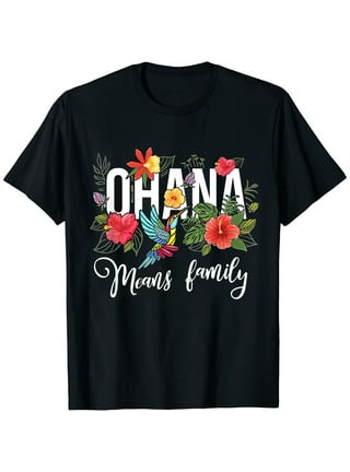 Disney 100 Anniversary Lilo & Stitch D100 Quote 'Ohana - Short Sleeve  Cotton T-Shirt for Adults - Customized-Soft Pink 