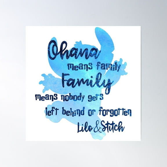 Ohana Means Family Poster Wall Art, Modern Wall Decor For Living Room Bedroom, 30x30 UNFRAMED