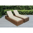 thumbnail image 1 of Ohana Outdoor Patio 2 Piece Mixed Brown Wicker Chaise Lounge Set - No Assembly Sunbrella Antique Beige, 1 of 5