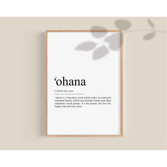 Ohana Poster, Ohana Means Family, Ohana Poster, Ohana Gift, Hawaiian Wall Decor, Housewarming Gift Wall Art Home Decor, 12x18 UNFRAMED