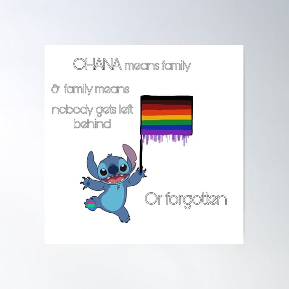 Ohana Poster Wall Art, Modern Wall Decor For Living Room Bedroom, 12x18 UNFRAMED