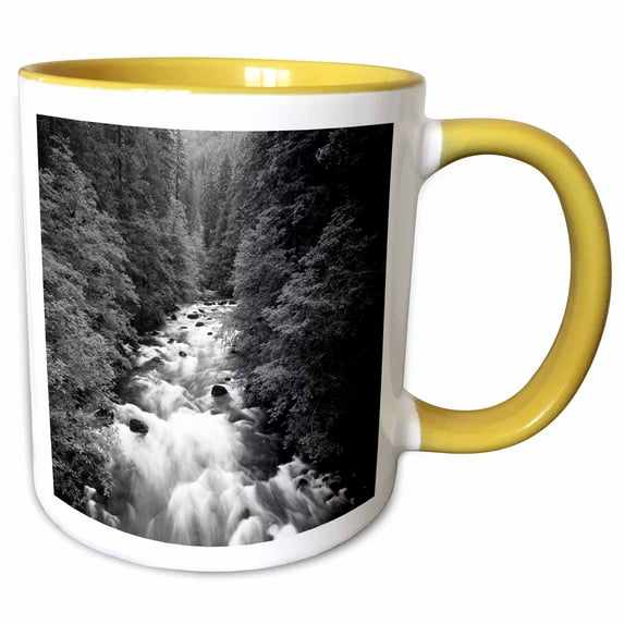 3drose, Ohanapecosh River, Mt Rainier Park, Washington, Usa - Us48 Aje0052 - Adam Jones, 15oz Two-tone Yellow Mug