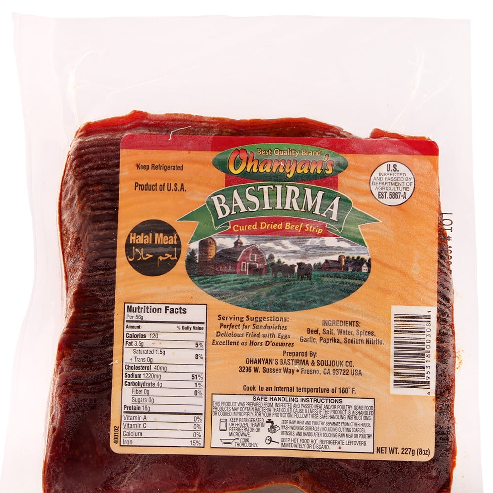 Ohanyan's Fatty Cured Beef 8oz (Sliced Basterma - Pastirma)