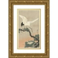 thumbnail image 1 of Ohara Koson 10x14 Gold Ornate Wood Frame and Double Matted Museum Art Print Titled - Japanese Common Crane on Branch of Pine (1900 - 1930), 1 of 4