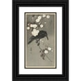 thumbnail image 1 of Ohara Koson 12x18 Black Ornate Wood Framed Double Matted Museum Art Print Titled - Crow with Cherry Blossom (1900 - 1930), 1 of 5