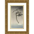 thumbnail image 1 of Ohara Koson 12x18 Gold Ornate Wood Frame and Double Matted Museum Art Print Titled - Monkey and Reflection of the Moon (1900 - 1936), 1 of 4