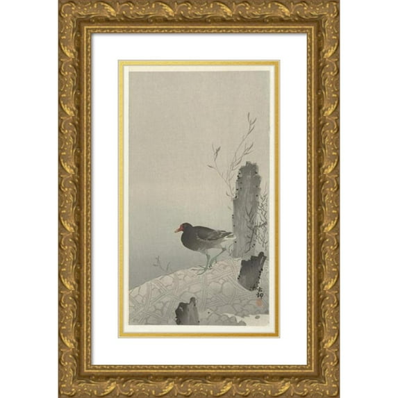 Ohara Koson 15x24 Gold Ornate Framed and Double Matted Museum Art Print Titled - Morenl (1900 - 1936)
