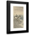 thumbnail image 1 of Ohara Koson 8x14 Black Modern Framed Museum Art Print Titled - Sandpipers at Sickle Moon (1900 - 1910), 1 of 5
