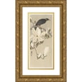 thumbnail image 1 of Ohara Koson 8x14 Gold Ornate Wood Frame and Double Matted Museum Art Print Titled - Myna on Magnolia Branch (1900 - 1910), 1 of 4