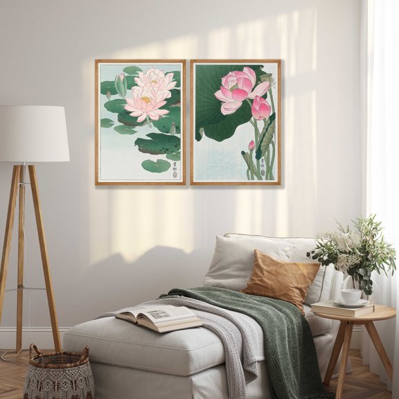 Ohara Koson Japanese Floral Prints Water Lily & Lotus Set Set 2