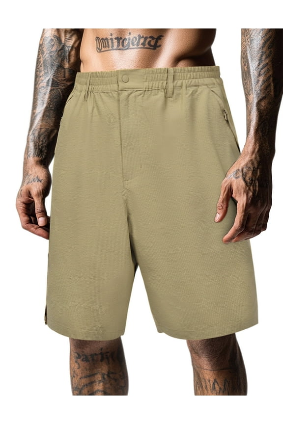 Men’s Big & Tall Cargo Shorts 3XL-6XL – Quick-Dry, Elastic Waist, Zipper Pockets, Lightweight for Outdoor & Casual Wear