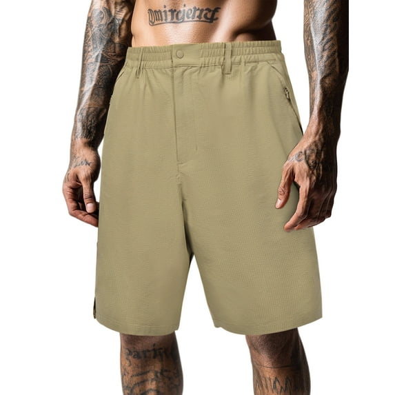 Ohebi Men’s Big & Tall Cargo Shorts 3XL-6XL – Quick-Dry, Elastic Waist, Zipper Pockets, Lightweight for Outdoor & Casual Wear