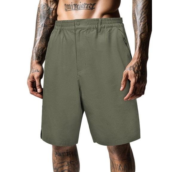 Ohebi Men’s Big & Tall Cargo Shorts 3XL-6XL – Quick-Dry, Elastic Waist, Zipper Pockets, Lightweight for Outdoor & Casual Wear