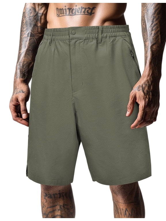 Men’s Big & Tall Cargo Shorts 3XL-6XL – Quick-Dry, Elastic Waist, Zipper Pockets, Lightweight for Outdoor & Casual Wear
